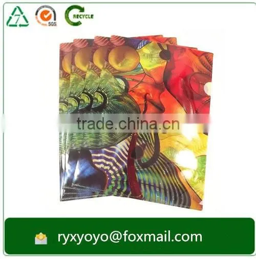 Carton printed a4 size L shape plastic file folder for promotion gift