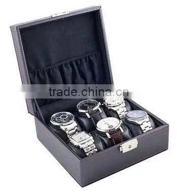 carbon leather jewelry travel case,hard shell black leather jewelry storage display case,black leather hard travel jewlery case