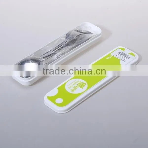 hot sale Plastic Children's Tableware with Stainless Cutlery Set
