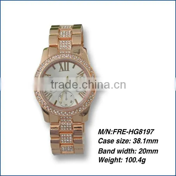2014 hot sell women wrist watches wholesale alloy watches with diamond