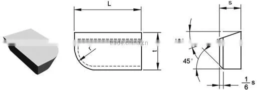Cemented carbide cutting inserts Type A brazed tips
