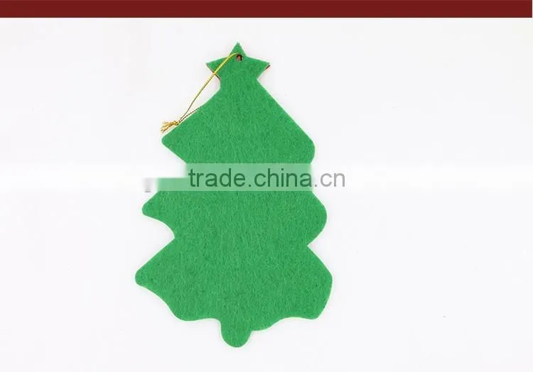 Green Color Felt Applique Non-woven Fabric Santa Claus On The Tree Xmas Decoration