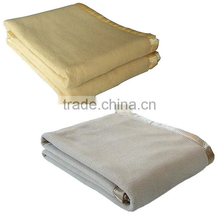 Super soft plain dyed coral fleece blanket