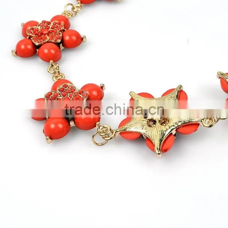 Fllower Necklace Female Colour Crystal Latest Design Beaded Necklace