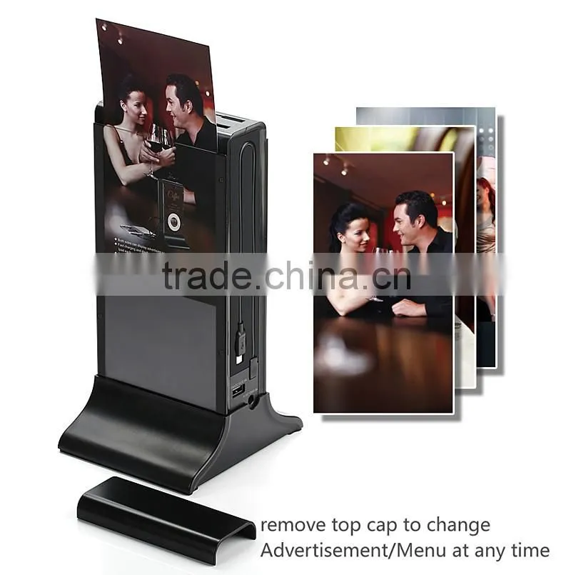 advertising display AD power bank use in coffee shop and restaurant