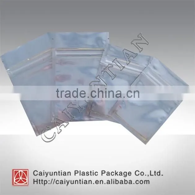 Aluminum plain food high quality bag with zipper