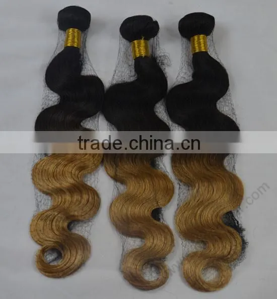 Factory direct china cheap body wave two tone human hair