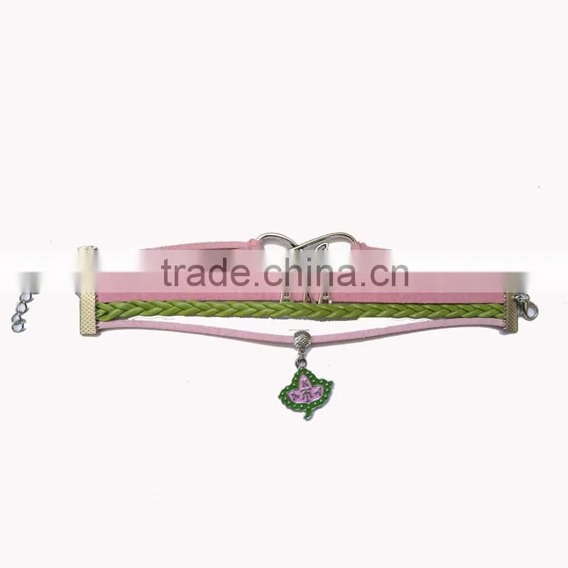 AKA Divine 9 Pearls Pink Green bracelet Jewelry