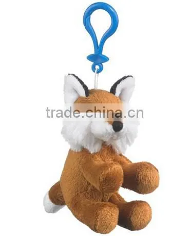 plush fox keychains/wholesale plush animal fox keychains/stuffed cute plush fox keychain