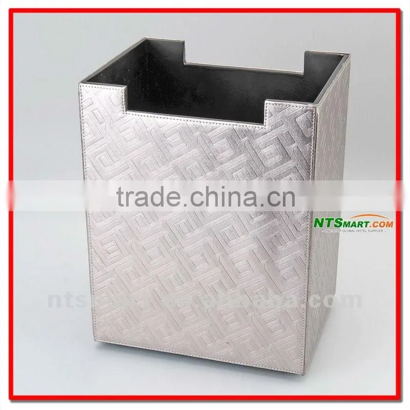 Fine Quality Square faux leather waste bin