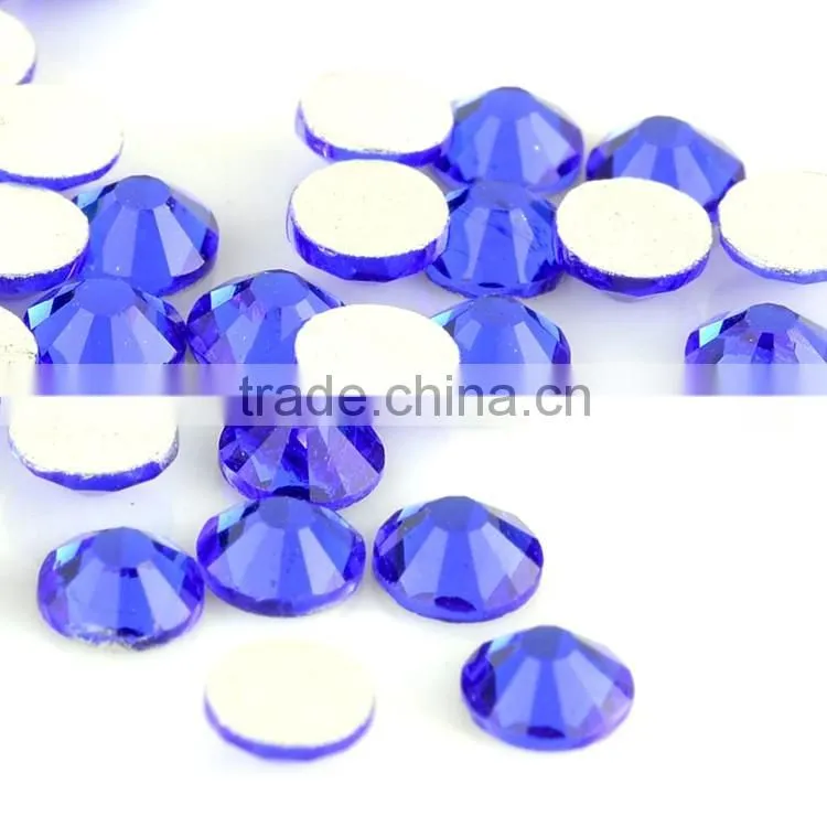 Sapphire color No hot fix rhinestones , crystal non hot fix , stones no hot fix for dance wear