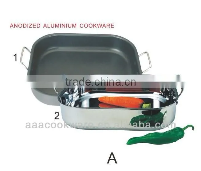 2015 New Products Guangdong Quality Hard Anodized Aluminum Tray With Casting Handle For Wholesale