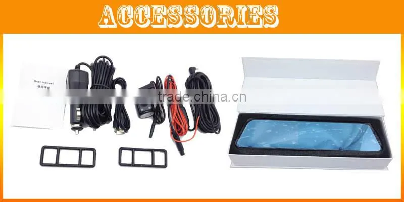 1080P Full HD 4.3" G-sensor Dual Lens Rearview Camera Car DVR Road Dash Video Rearview Mirror Cam with Night Vision