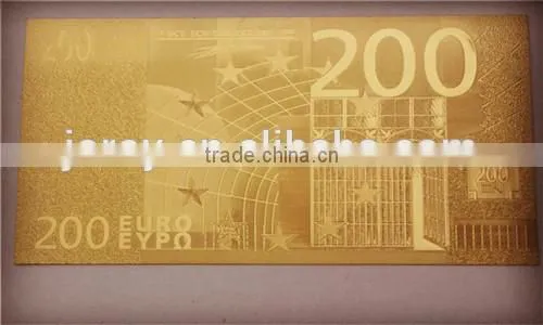 24k gold currency notes euro 200 banknotes
