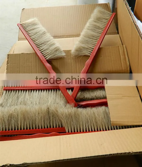 wooden hand bristle bee brush beehive use