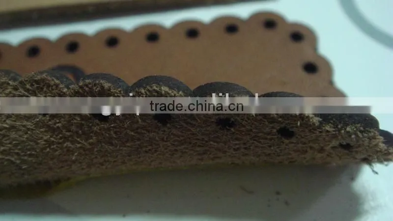 2014 popular hot sale dark brown lacework real leather patch