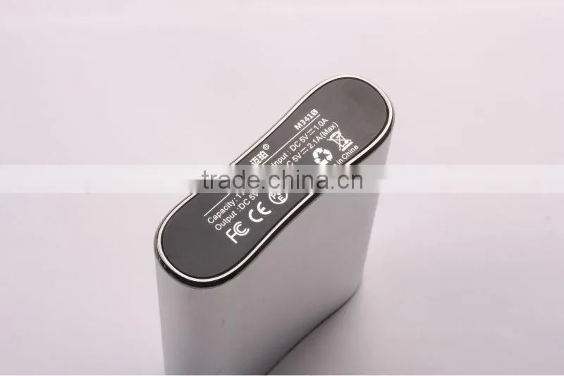 Hot-selling 10000mAh portable battery power banks aluminium casing dual USB output