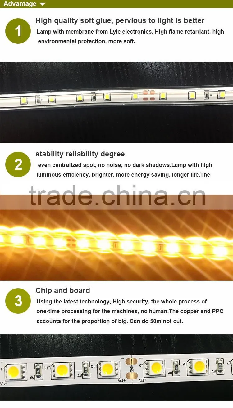 High quality Waterproof 5050 RGB LED Strip flexible led strip ip70 smd 5050 rgb led strip
