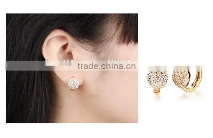2016 fashion earring hot-sell gold earrings crystal
