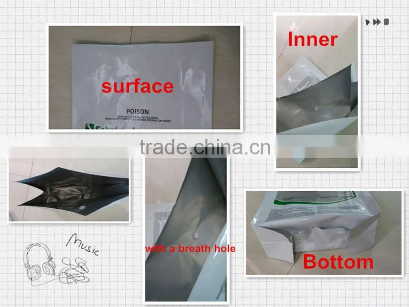Customized 10kg sealed pe plastic bag packaging for captan/fungicide