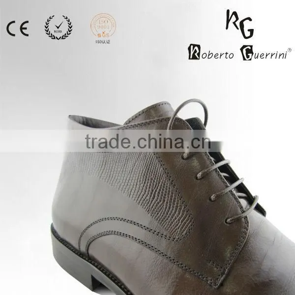 Calf Leather Black Leather Boots MOQ 60 Pairs Men Shoes