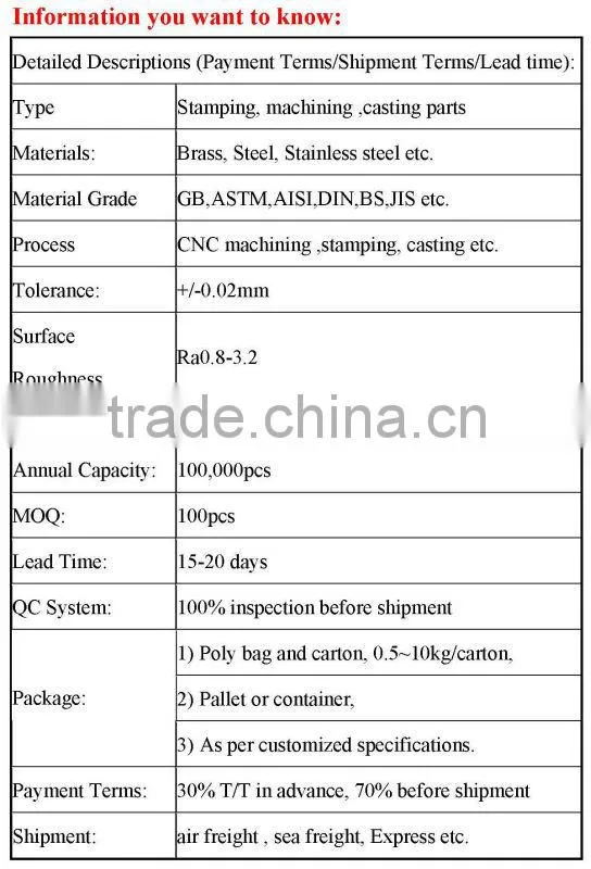 high precision metal machining part