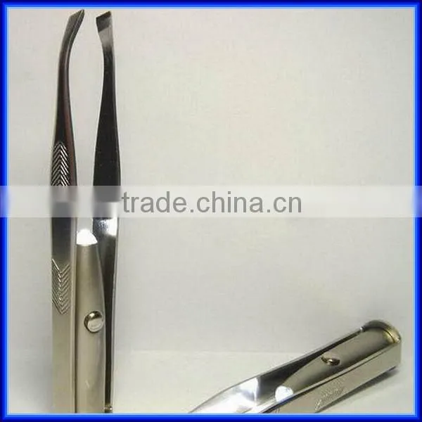 High quality tweezer with led/eyebrow clip/tweezer with led light