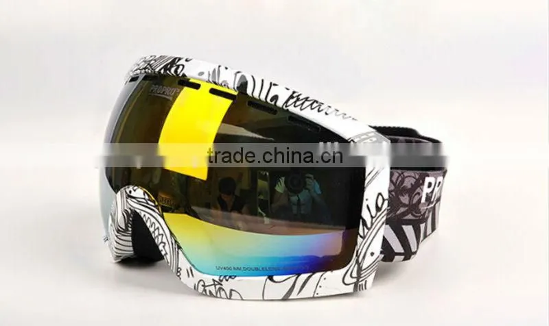 Proffessional Anti-fog,UV Protective Unisex Snow Goggles Doule Lens Wide Angle
