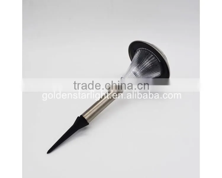 2016 Good Quality Stainless Steel + Plastic Colorful Solar Powered Stake Light