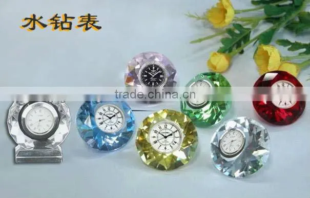 wedding crystal clock , laser crystal gift