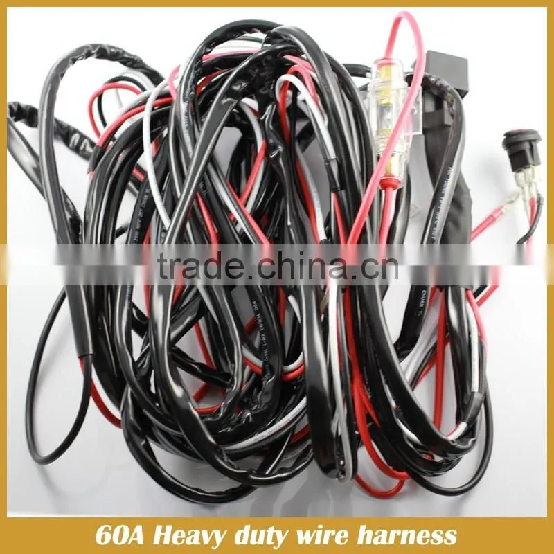 Heavy duty wire harness with LED light bar rocker switch for LED work light bar