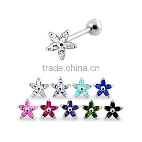 316L Surgical Steel Flower Ear Cartilage Helix Tragus Piercing