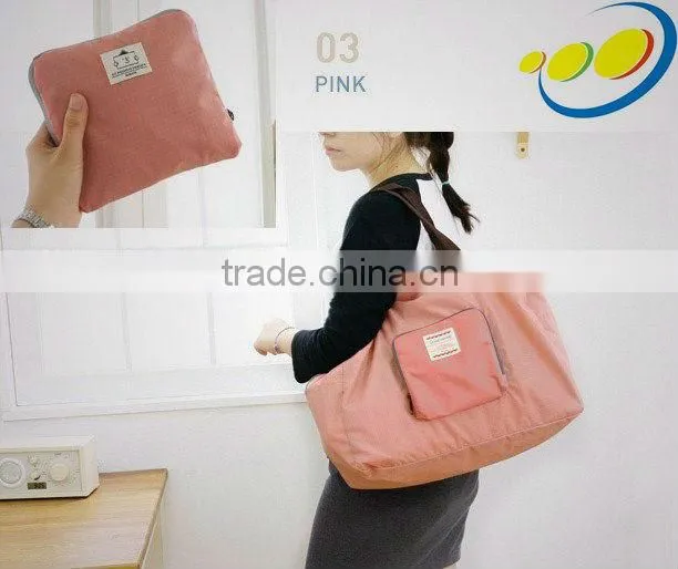 Waterproof nylon foldable shopping bag for women