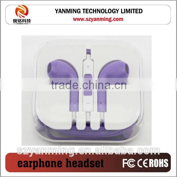 Colorful mini Earphone with Mic for iPhone 3G 4G 4S 5G
