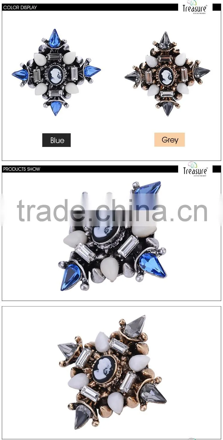 2015 new products New model with high quality artificial flower rhinestone brooch wholesale jewelry china