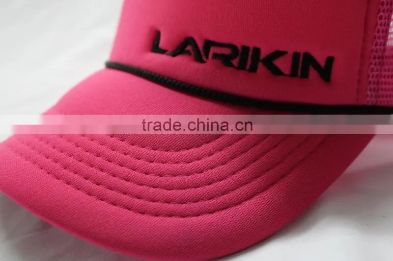 Neon color trucker hats with black strap