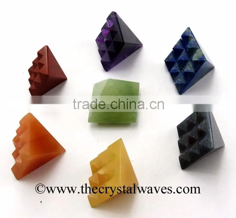Blue / Black Tiger Eye Agate Lemurian Master Pyramid