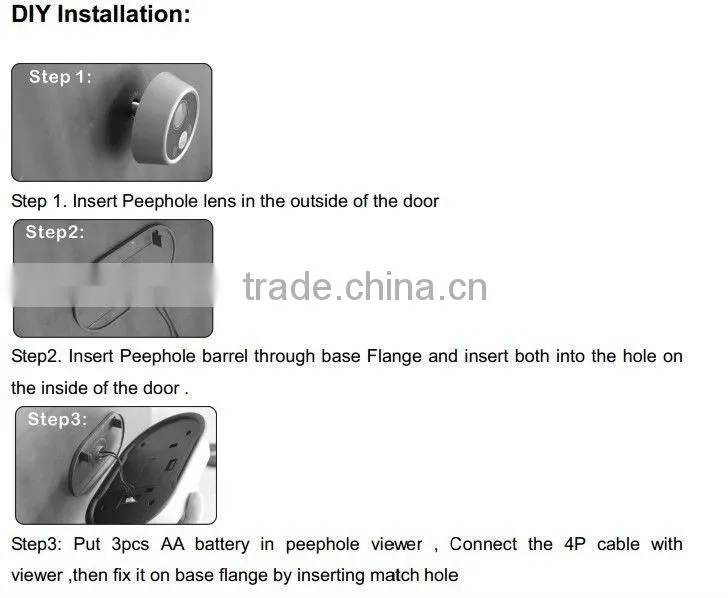 Digital Peephole Viewer with 3.5'' Color TFT Display