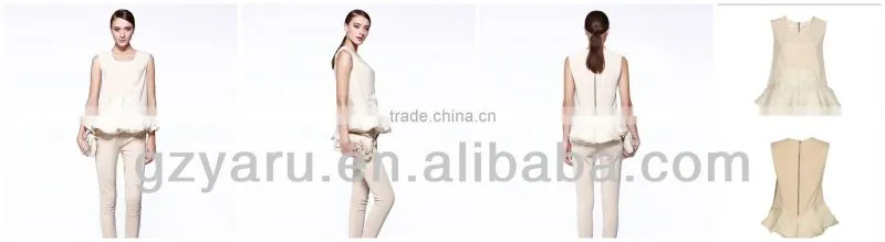 The fair maiden temperament delicate lotus leaf hem simple blouse