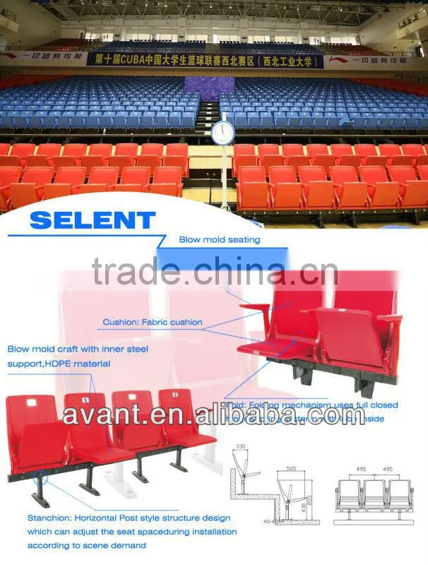simple outdoor fixed cricket tip-up stadium chair,retractable seating ,bleacher chair for public events,gams,education,sports