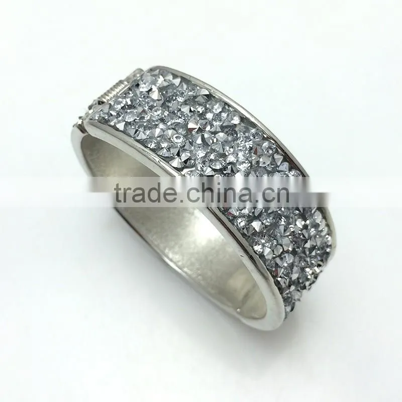 fashion elegant shiny crystal beads bead bangle/ girls crystal alloy bangles