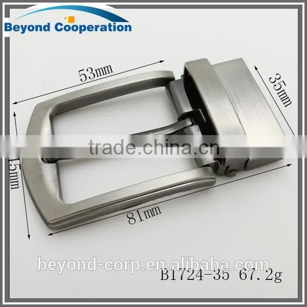 Formal reversible pin buckle for 35mm men's real leather belt