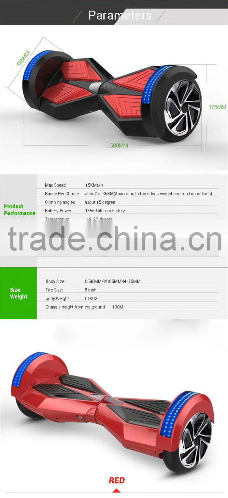 305W*2 48v 10km/h Charger 110V-240V 50-60hz hot sale mini two wheel drifting smart electric scooter