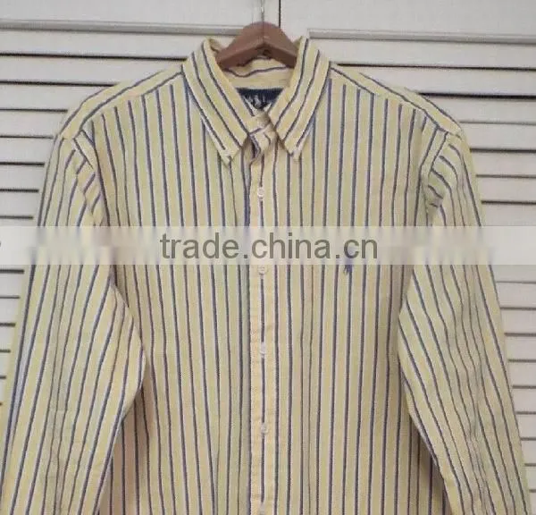 long sleeve casual cotton striped men's dress shirt