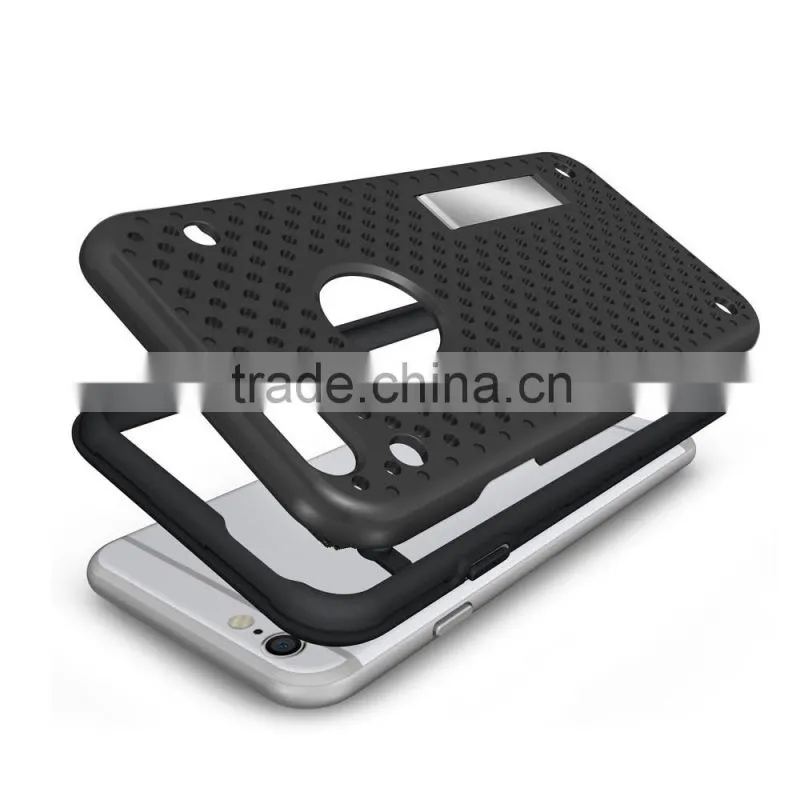 Durable Quick heat dispelling TPU PC 2 in 1 hybrid armor ultra thin case for iphone 6 6s plus