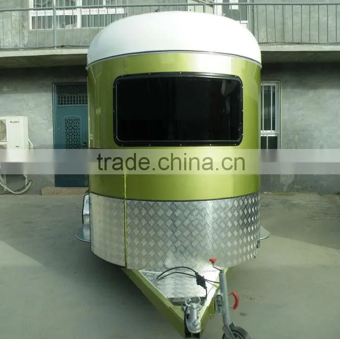 2 horse straight load deluxe camper fiberglass trailer
