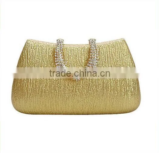 White Metal Frame Evening PU Clutch Bag