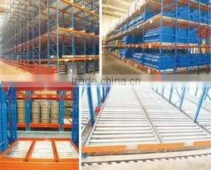 Retail price q235 steel used fifo gravity flow racking shelf