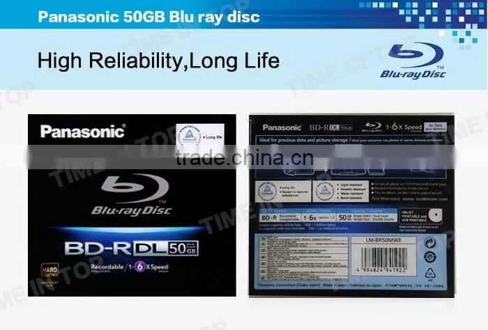Panasonic 50GB Blu ray Double Layer Recordable Disc BD-R DL, model:LM-BR50MWE
