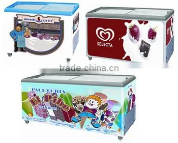 Commercial Ice Cream Chest Display Refrigerator